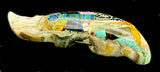 Jayne Quam Inlaid Wolf Fetish American Indian Pueblo Stone Animal Carving