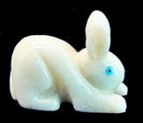 White Zuni Rabbit Fetish Native American Stone Animal Carving