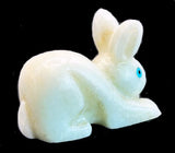 White Zuni Rabbit Fetish American Indian Stone Animal Carving