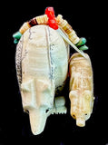 Dual Zuni Bear Fetish American Indian Stone Animal Carving
