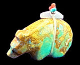 Emery Eriacho Turquoise Bear Fetish Zuni Indian Stone Animal Carving