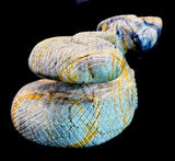 Large Picasso Marble Rattlesnake Fetish Zuni Reptile Carving