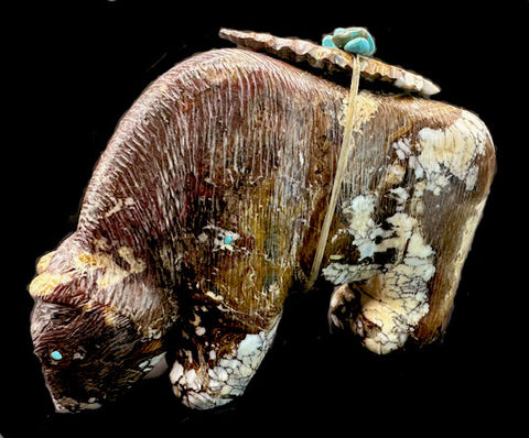 Large Wild Horse Marble Bear Fetish