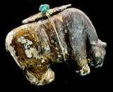 Grande Wild Horse Marble Bear Fetish Southwestern Pueblo Zuni Indian Stone Animal Carving