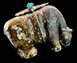 Large Wild Horse Marble Bear Fetish Southwestern Pueblo Zuni Indian Stone Animal Carving