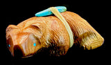 Cedar Zuni Walking Bear Fetish Native American Wood Animal Carving