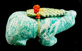 Amazorite Bear Fetish Native American Stone Animal Carving