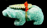 Amazorite Bear Fetish American Indian Stone Animal carving