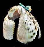 Bryston Bowannie Cowrie Shell Eagle Fetish Zuni Indian Carving