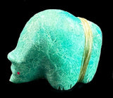 Zuni Turquoise Bear Fetish Native American Stone Animal Carving