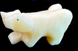 Gibbs Othole Dual White Wolves Fetish Zuni Indian Stone Animal Carving