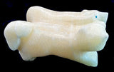 Gibbs Othole Dual White Wolves Fetish American Indian Stone Animal Carving