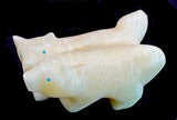 Gibbs Othole Dual White Wolves Fetish Southwestern Pueblo Zuni Indian Stone Animal Carving