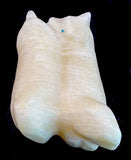 Gibbs Othole Dual White Wolves Fetish Western Pueblo Zuni Indian Stone Animal Carving
