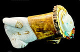 Robert Weahkee Lion Fetish Native American Antler Animal Carving