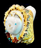 Robert Weahkee Lion Fetish Western Pueblo Zuni Indian Antler Animal Carving