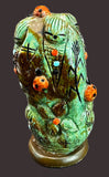 Chad Quandelacy Turquoise Corn Maiden Totem American Indian Stone Carving