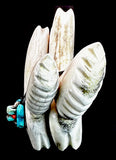 Robert Weahkee Dual Elk Antler Cat Fetish Southwestern Pueblo Zuni Indian Animal Carving