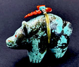Dinah Gasper Turquoise Bear Fetish Zuni Indian Stone Animal