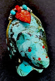 Dinah Gasper Turquoise Bear Fetish Southwestern Pueblo Zuni Indian Stone Animal Carving