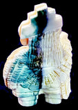 MIchael Laweka Green Snail Shell Eagle Dancer Southwestern Pueblo Zuni Indian Carving Kachina