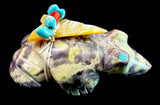 Rare "Signed" Lena Boone Frog Fetish Zuni Indian Stone Amphibian Carving