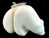 Emery Eriacho White Bear Fetish Zuni Natve American Stone Carving