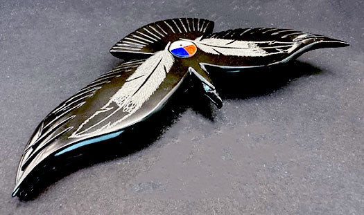 Hiram Peynetsa Large Belgian Black Marble Soaring Eagle