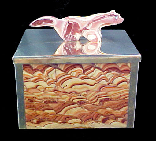 Wave Dolomite and Sterling Silver Medicine Box