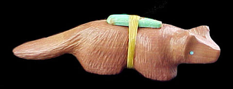 Cedar Wolf Carving Zuni Hand Carved Animal Fetish