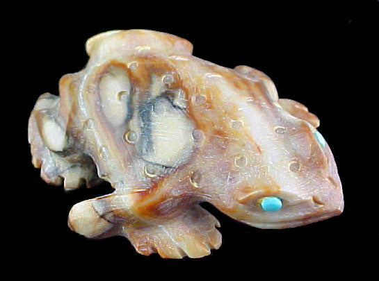 Picasso Marble Frog Fetish Zuni Indian Stone Animal Carving
