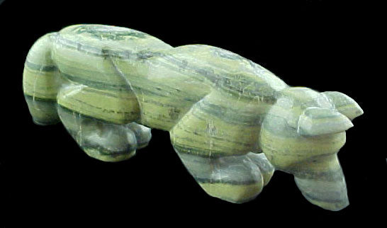 Brian Yatsattie Serpentine Wolf Fetish Zuni Indian Stone Animal Carving