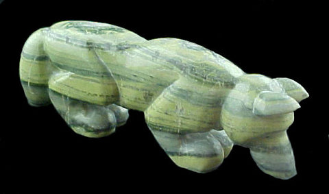 Brian Yatsattie Serpentine Wolf Fetish Zuni Indian Stone Animal Carving