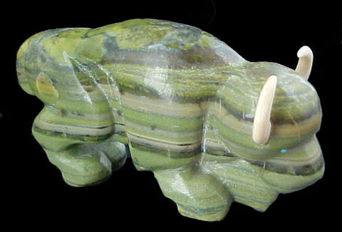 Brian Yatsattie Buffalo Fetish Zuni Indian Stone Animal Carving