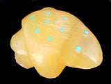 Golden Frog Fetish American Indian Stone Amphibian Carving