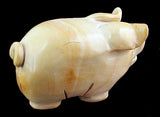 Picture Jasper Pig Fetish Zuni Hand Carved Stone Animal Totem