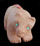 Sandstone Bear Fetish Darrelll Westika Zuni Indian Carver Artist