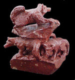 Wolf Pack Diorama Southwestern Pueblo Zuni Indian Stone Animal Carving