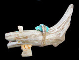 Leonard Halate Antler Mountain Lion Fetish Native American Animal Carving