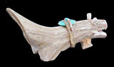 Leonard Halate Antler Mountain Lion Fetish American Indian Animal Carving