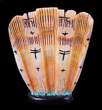 Lion's Paw Shell Corn Maidens Native American Fetish Carving