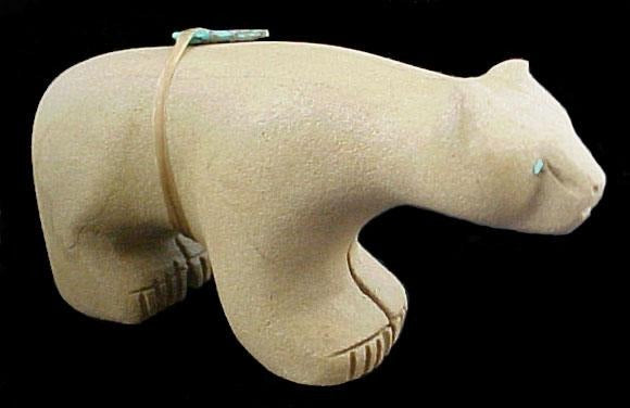 Sandstone Bear Fetish Zuni Indian Stone Animal Carving