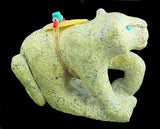 Serpentine Mountain Lion Fetish Native American Stone Animal Carving