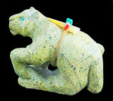 Serpentine Mountain Lion Fetish American Indian Stone Animal Carving