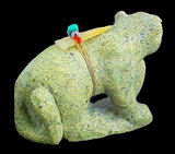 Serpentine Mountain Lion Fetish Southwestern Pueblo Zuni Indian Stone Animal Carving