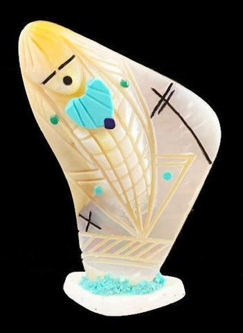 Quandelacy Pueblo Corn Maidens Zuni Indian Shell Fetish Carving