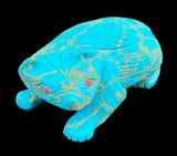 Turquoise Badger Fetish Native American Stone Animal Carving