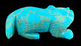Turquoise Badger Fetish American Indian Stone Animal Carving