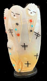 Mother of Pearl Dual Sided Corn Maidens Native American Shell Carving