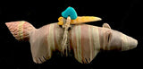 Peter and Dinah Gasper Bushy Tailed Wolf Fetish American Indian Stone Animal Carving